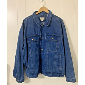 Duke Haband Blue Denim Chore jacket XXL Big Pockets Snap Buttons Work Utility